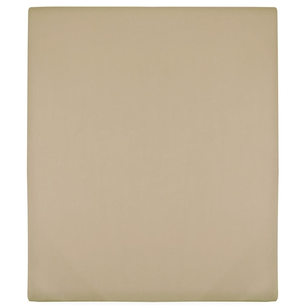 vidaXL Σεντόνια με Λάστιχο 2 τεμ. Taupe 90 x 200 εκ. Βαμβακερό Ζέρσεϊ