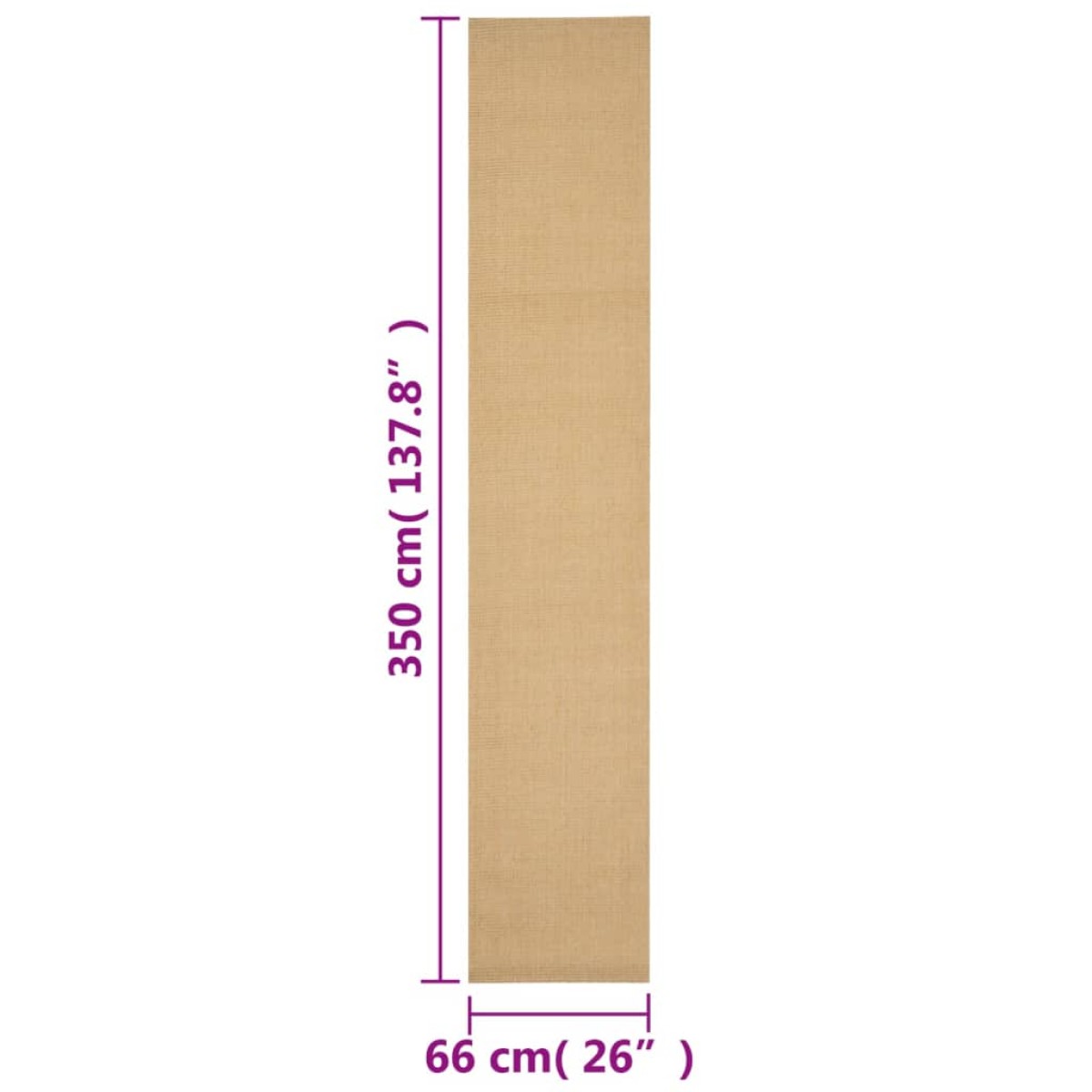vidaXL Χαλί 66 x 350 εκ. από Φυσικό Σιζάλ