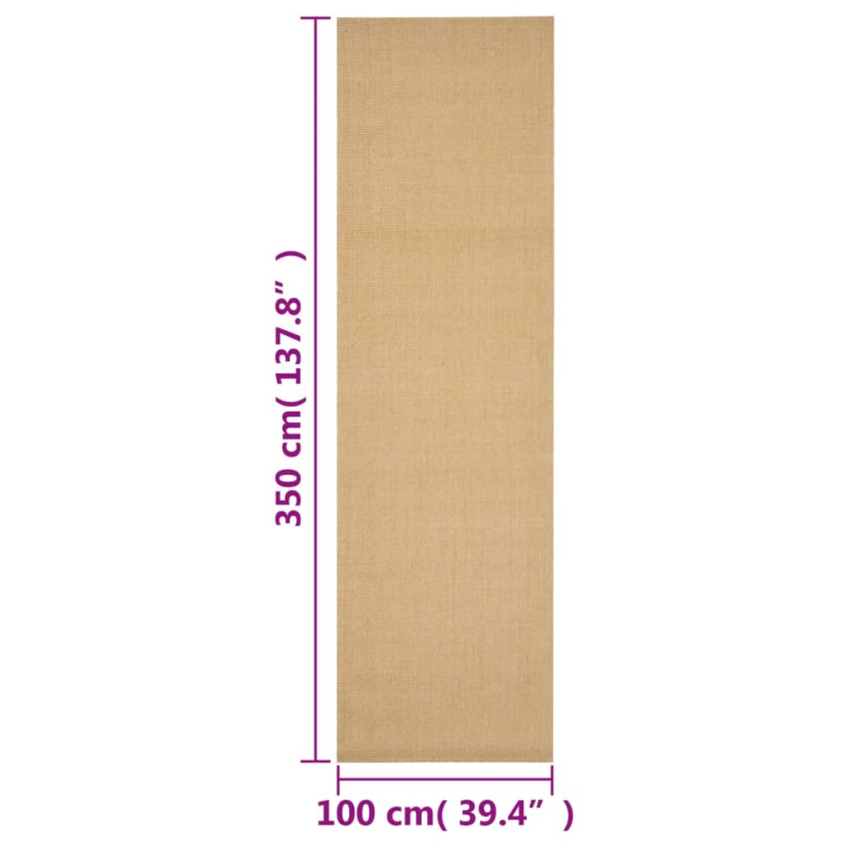 vidaXL Χαλί 100 x 350 εκ. από Φυσικό Σιζάλ