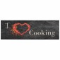 vidaXL Χαλί Κουζίνας Πλενόμενο Επιγρ. Cooking Μαύρο 60x180 εκ. Βελούδο