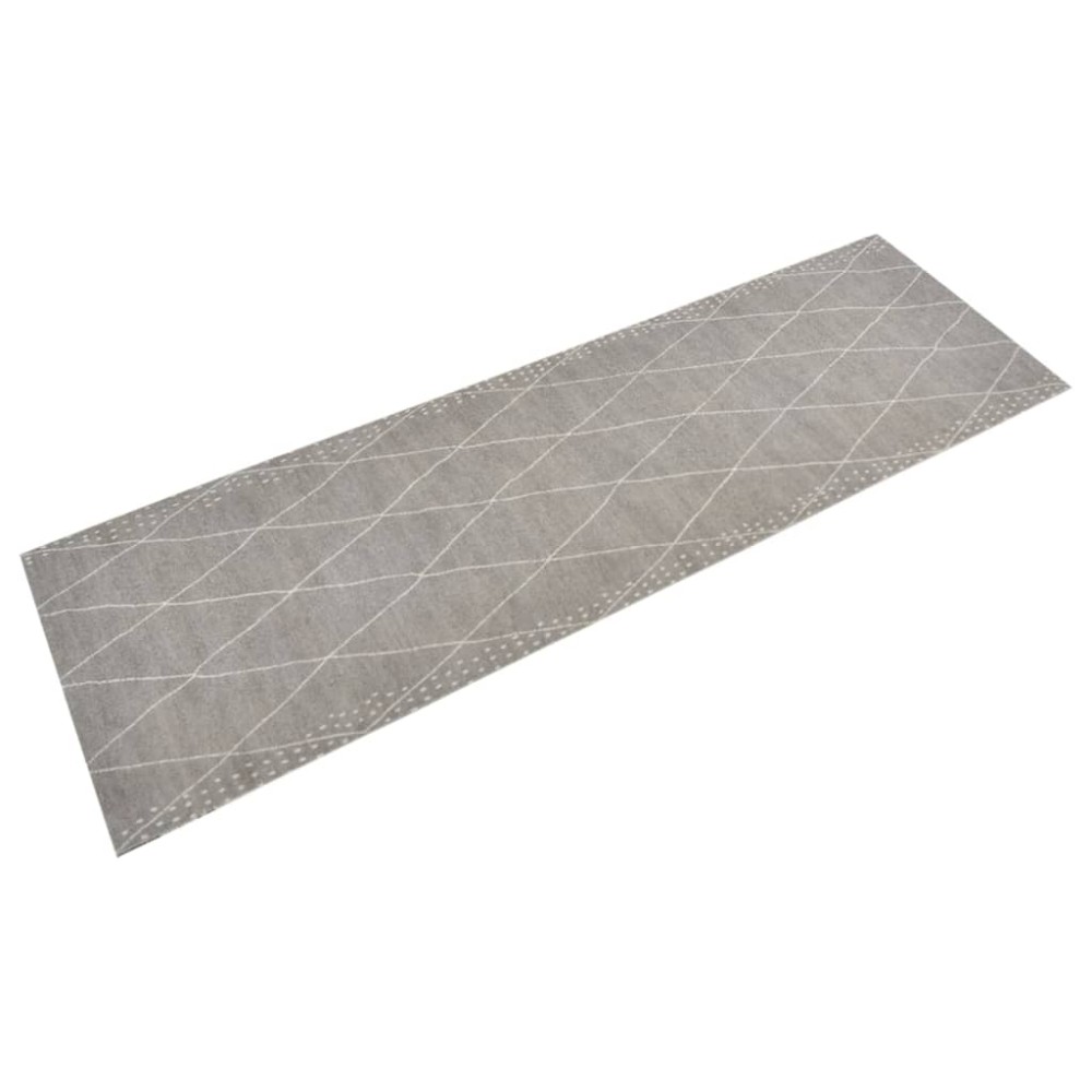 vidaXL Χαλί Κουζίνας Πλενόμενο Σχέδιο Ρόμβοι 60 x 180 εκ. Βελούδινο