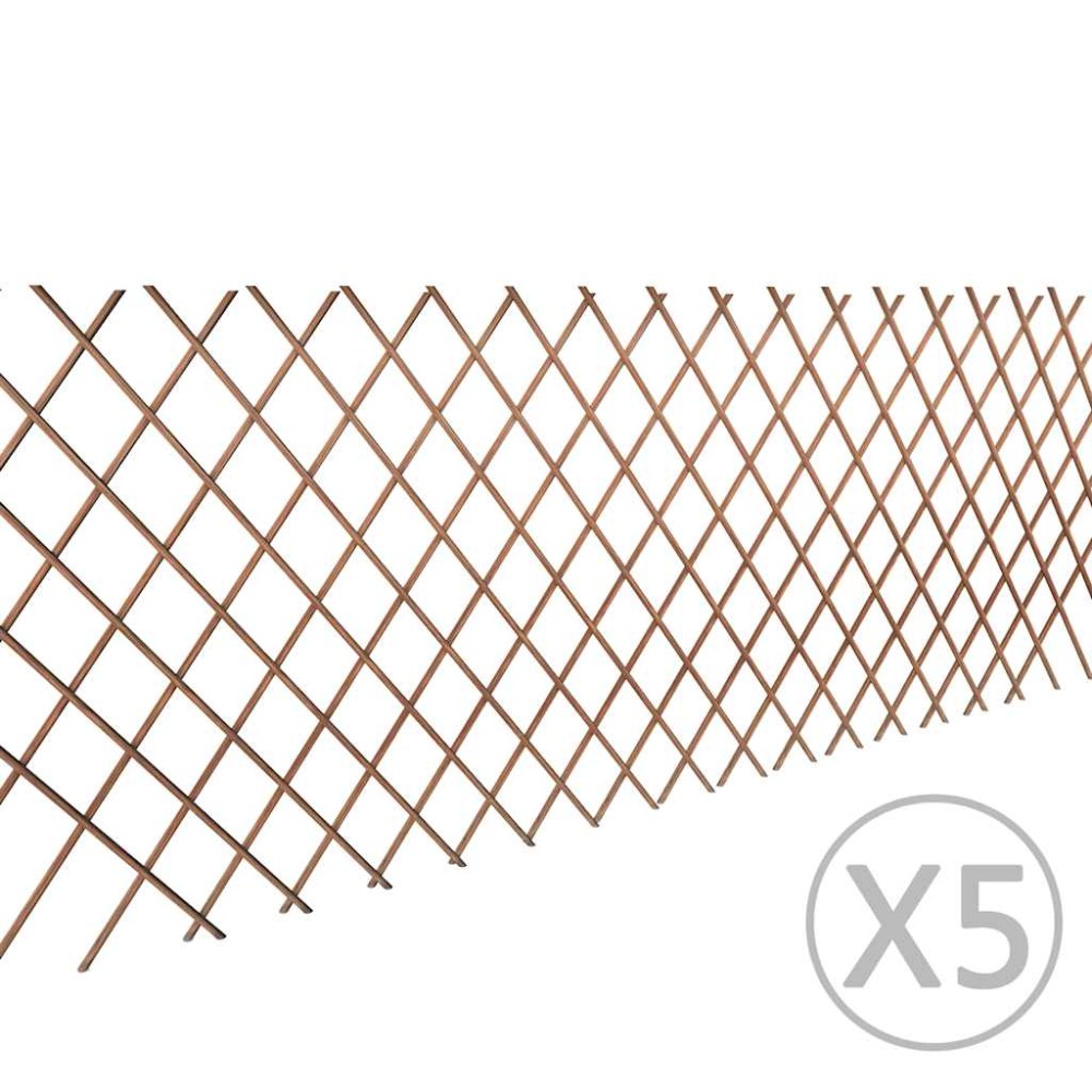 vidaXL Καφασωτό Φράχτης 5 τεμ. 180 x 90 εκ. από Ιτιά
