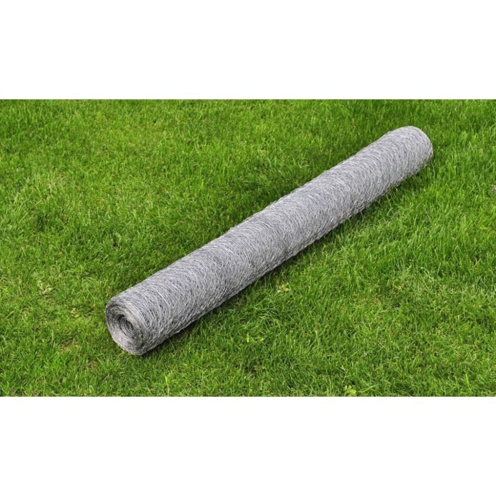 vidaXL Συρματόπλεγμα Κοτετσόσυρμα Ασημί 25 x 0,75 μ. Γαλβαν. Ατσάλι