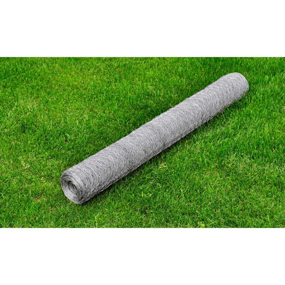 vidaXL Συρματόπλεγμα Κοτετσόσυρμα Ασημί 25 x 0,75 μ. Γαλβαν. Ατσάλι