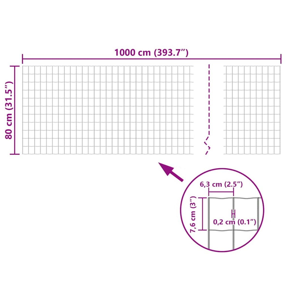 vidaXL Συρματόπλεγμα Σετ Πράσινο 10 x 0,8 μ. Ατσάλινο