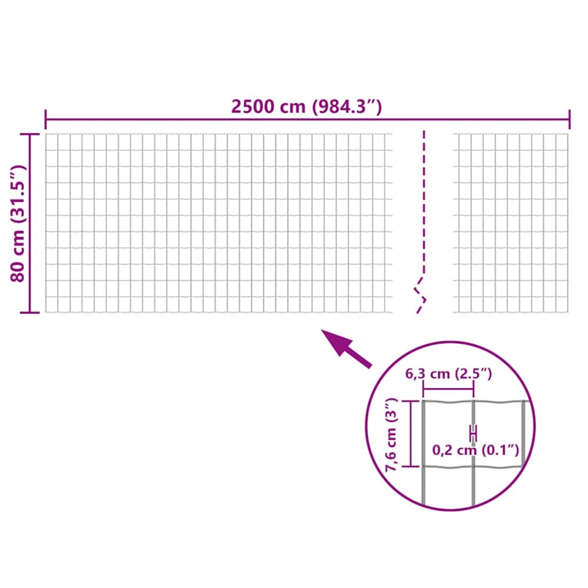 vidaXL Συρματόπλεγμα Σετ Πράσινο 25 x 0,8 μ. Ατσάλινο