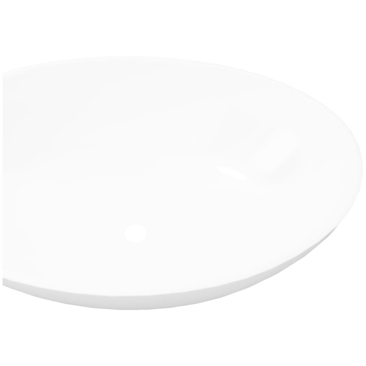 vidaXL Νιπτήρας Οβάλ Πολυτελής Λευκός 40 x 33 εκ. Κεραμικός