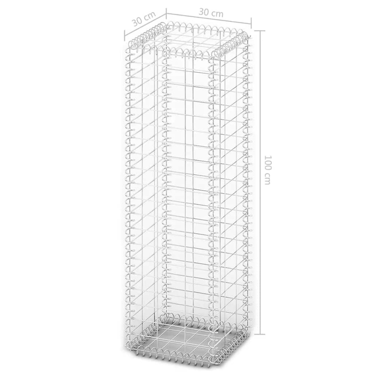 vidaXL Συρματοκιβώτιο 100 x 30 x 30 εκ. Γαλβανισμένο Σύρμα με Καπάκια