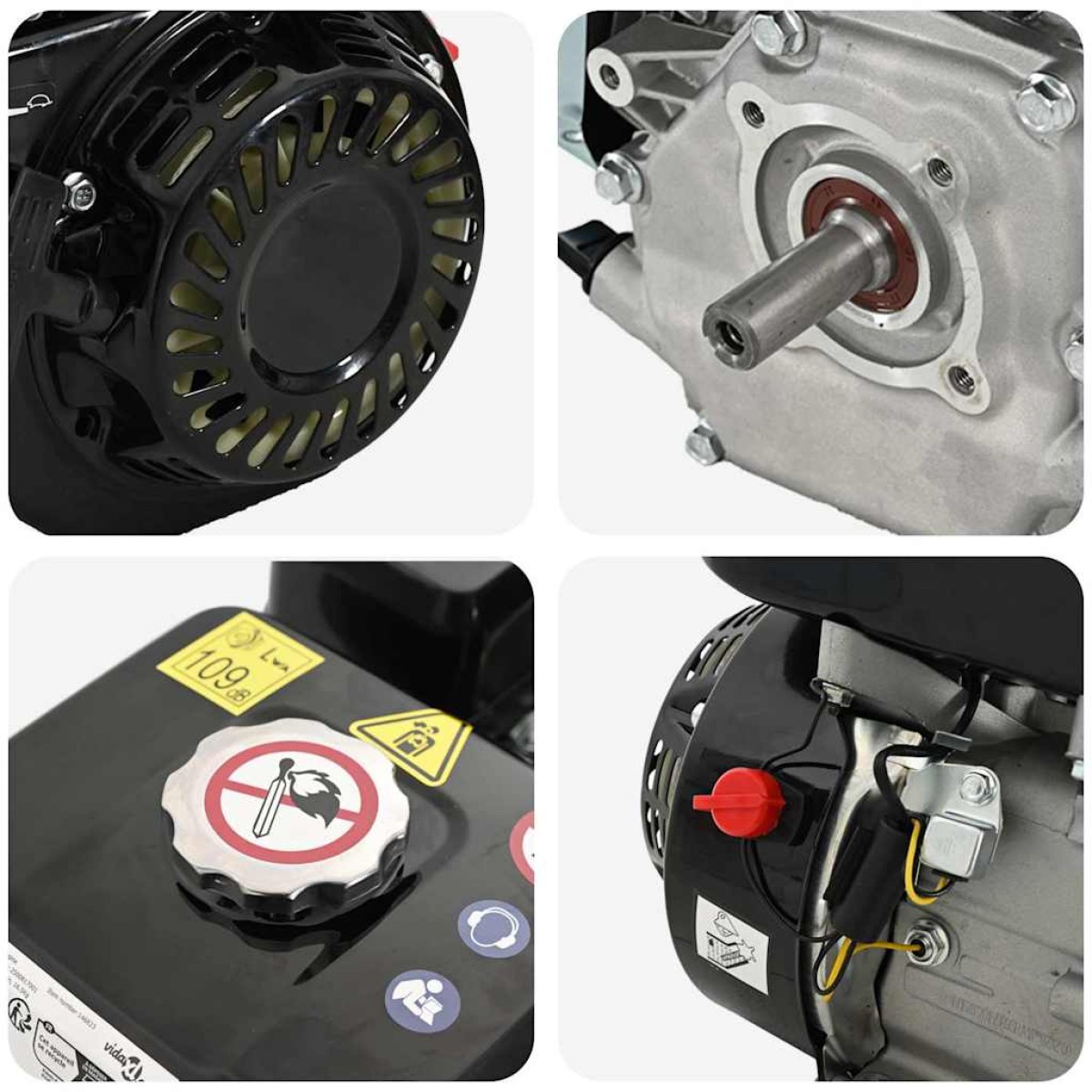 Βενζινοκινητήρας 6,5 HP 4,8 kW Μαύρος