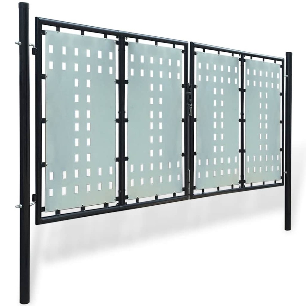 vidaXL Πόρτα με Μονή Πόρτα Μαύρη 300x125 εκ.