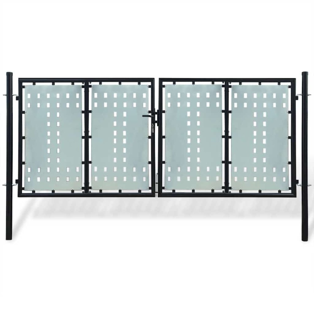 vidaXL Πόρτα με Μονή Πόρτα Μαύρη 300x125 εκ.