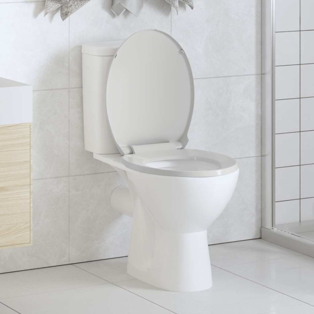 vidaXL Κάλυμμα Λεκάνης με Μηχανισμό Soft Close Οβάλ Λευκό