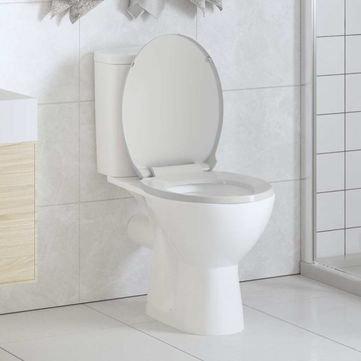 vidaXL Κάλυμμα Λεκάνης με Μηχανισμό Soft Close Οβάλ Λευκό