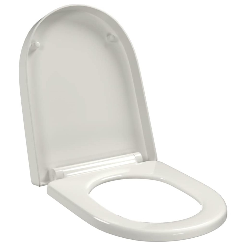 vidaXL Κάλυμμα Λεκάνης με Soft Close & Quick Release Τετράγωνο Λευκό