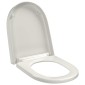 vidaXL Κάλυμμα Λεκάνης με Soft Close & Quick Release Τετράγωνο Λευκό