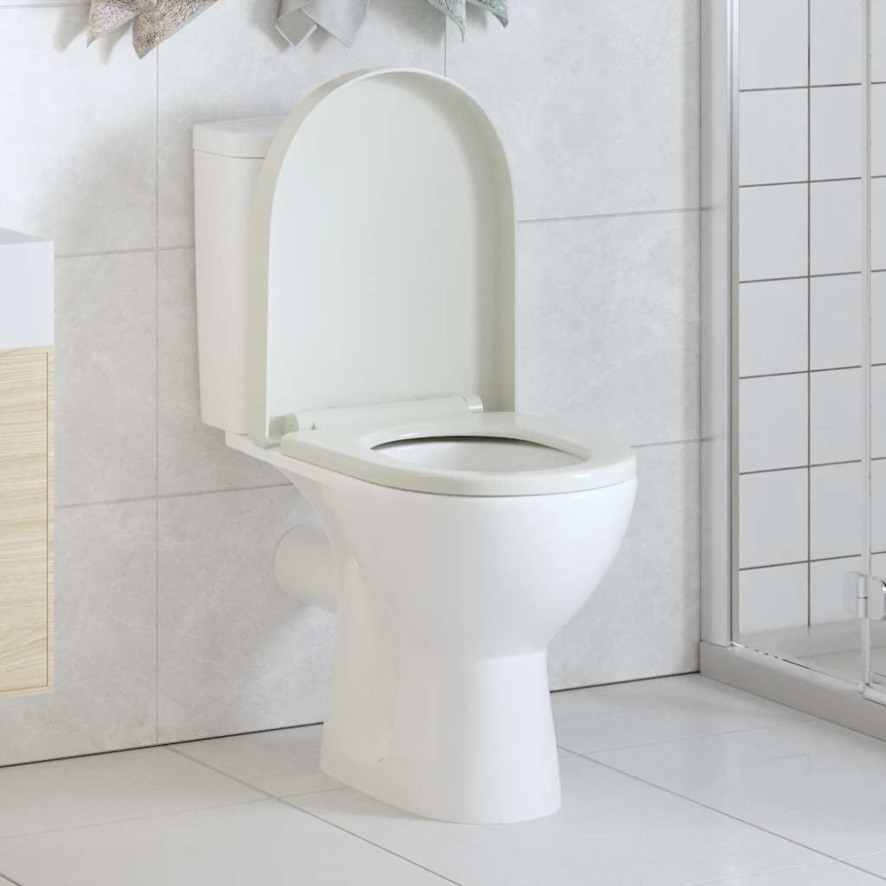vidaXL Κάλυμμα Λεκάνης με Soft Close & Quick Release Τετράγωνο Λευκό