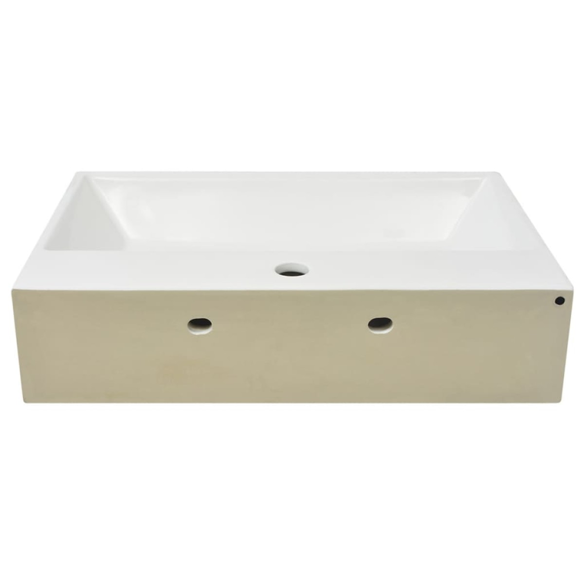 vidaXL Νιπτήρας με Οπή Βρύσης Λευκός 60,5 x 42,5 x 14,5 εκ. Κεραμικός