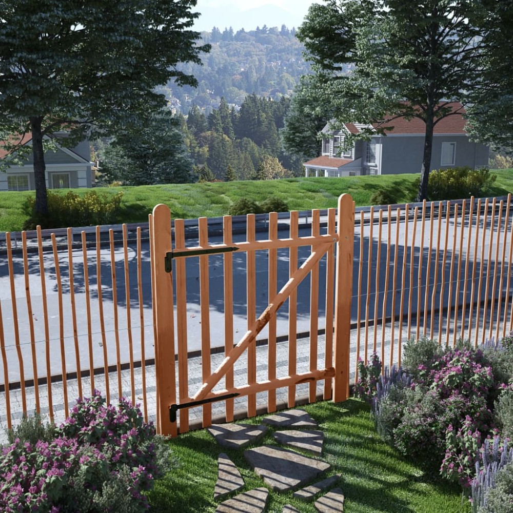 vidaXL Πόρτα Φράχτη Μονή 100 x 120εκ. από Εμποτισμένο Ξύλο Φουντουκιάς