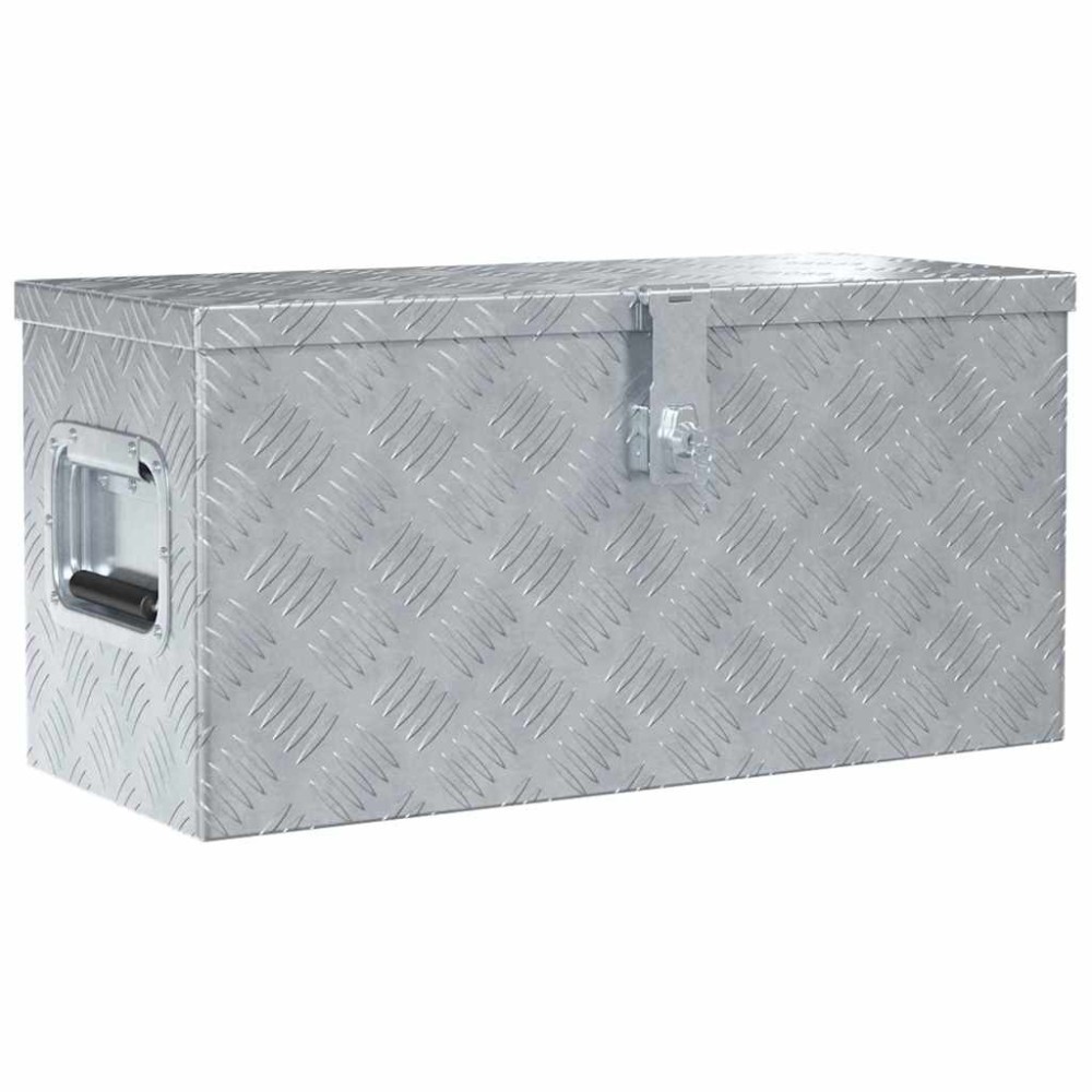 vidaXL Κουτί Αποθήκευσης Ασημί 61,5 x 26,5 x 30 εκ. Αλουμινίου
