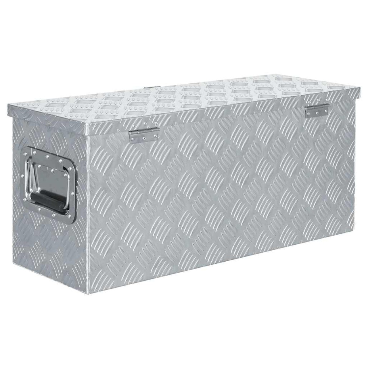 vidaXL Κουτί Αποθήκευσης Ασημί 76,5 x 26,5 x 33 εκ. Αλουμινίου