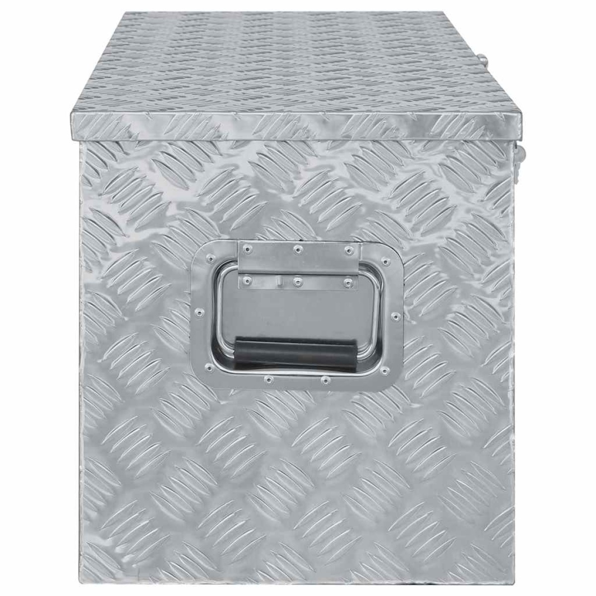 vidaXL Κουτί Αποθήκευσης Ασημί 110,5 x 38,5 x 40 εκ. Αλουμινίου