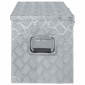 vidaXL Κουτί Αποθήκευσης Ασημί 110,5 x 38,5 x 40 εκ. Αλουμινίου