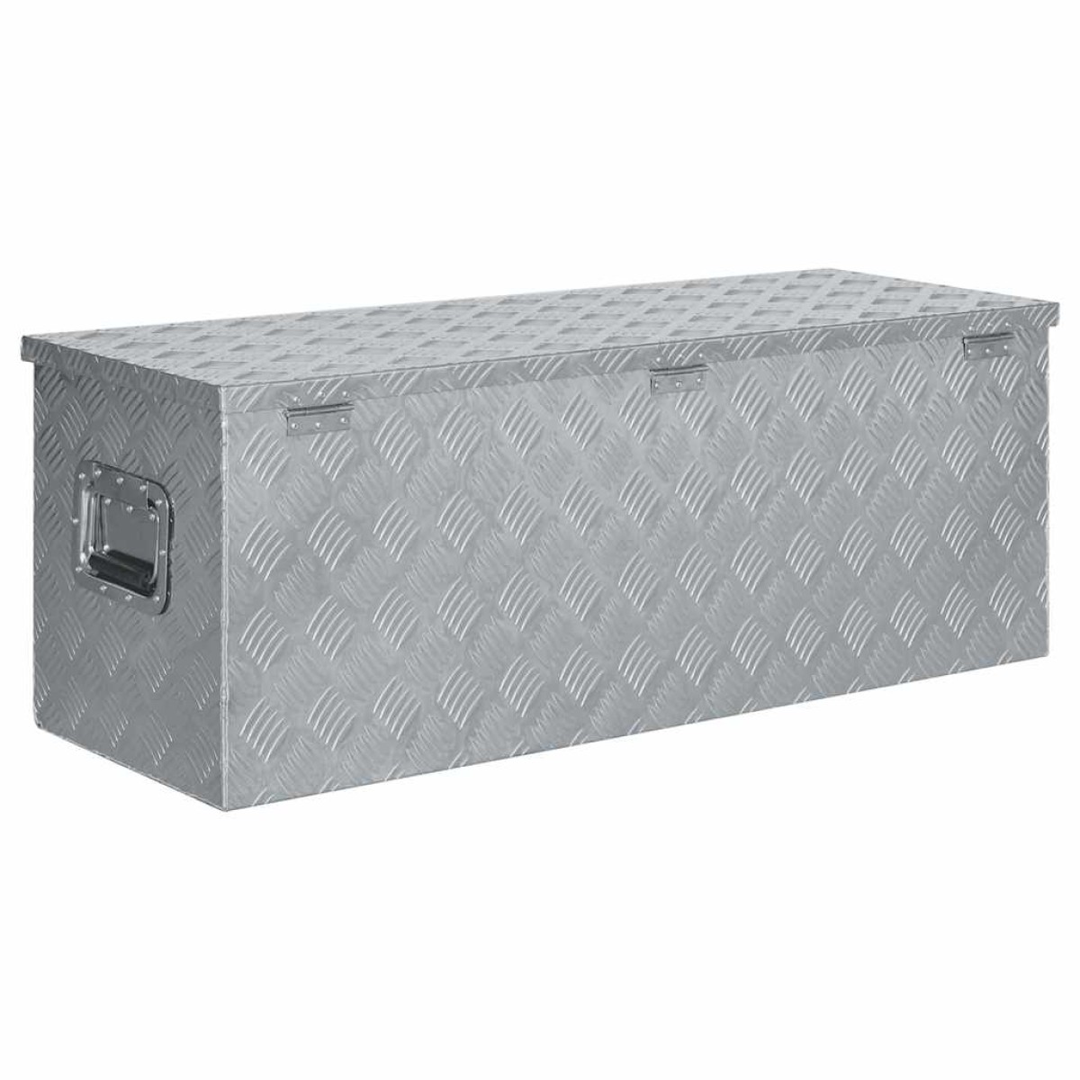 vidaXL Κουτί Αποθήκευσης Ασημί 110,5 x 38,5 x 40 εκ. Αλουμινίου