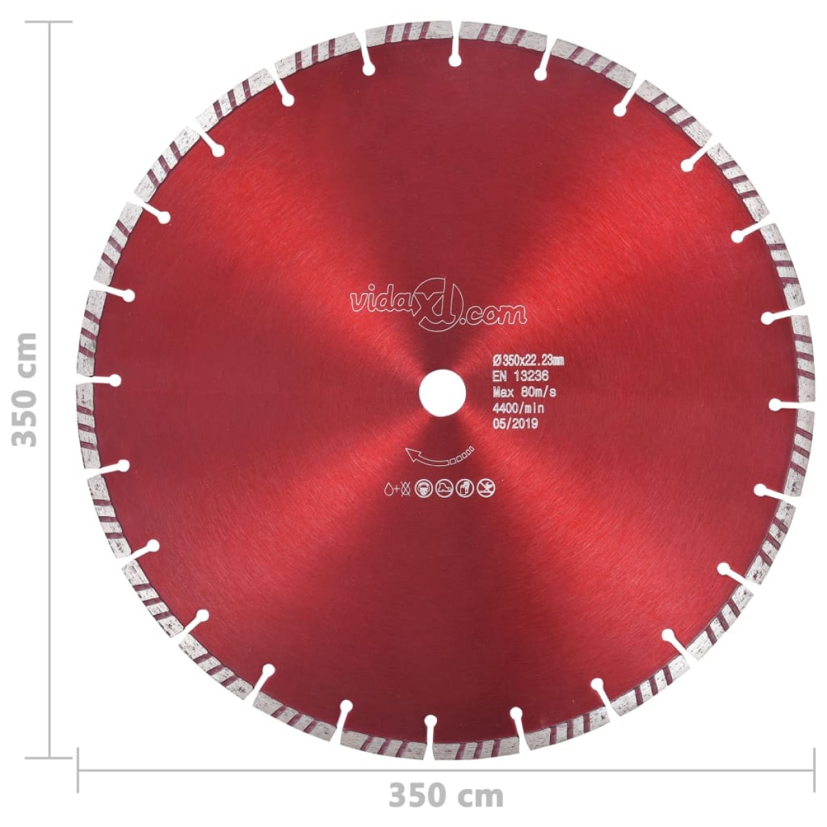 vidaXL Διαμαντόδισκος Κοπής Turbo 350 χιλ. Ατσάλινος