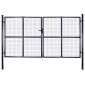 vidaXL Πόρτα Περίφραξης με Πλέγμα Γκρι 289 x 200 εκ. Γαλβαν. Χάλυβας