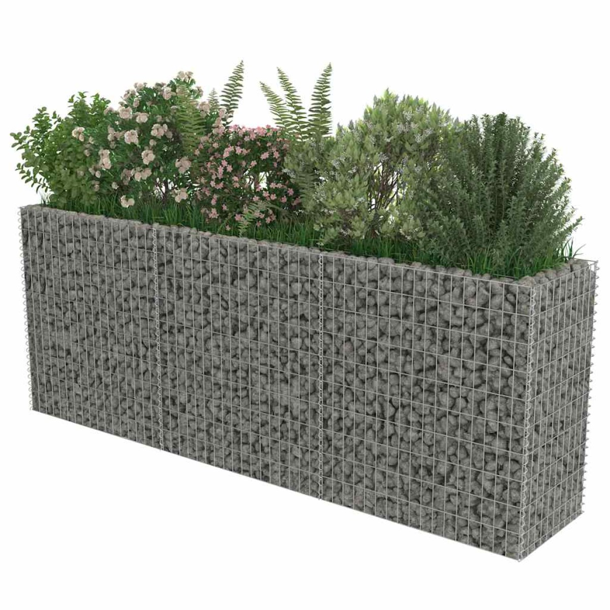 vidaXL Συρματοκιβώτιο-Γλάστρα Υπερυψωμένη 270x50x100 εκ. Γαλβ. Χάλυβας