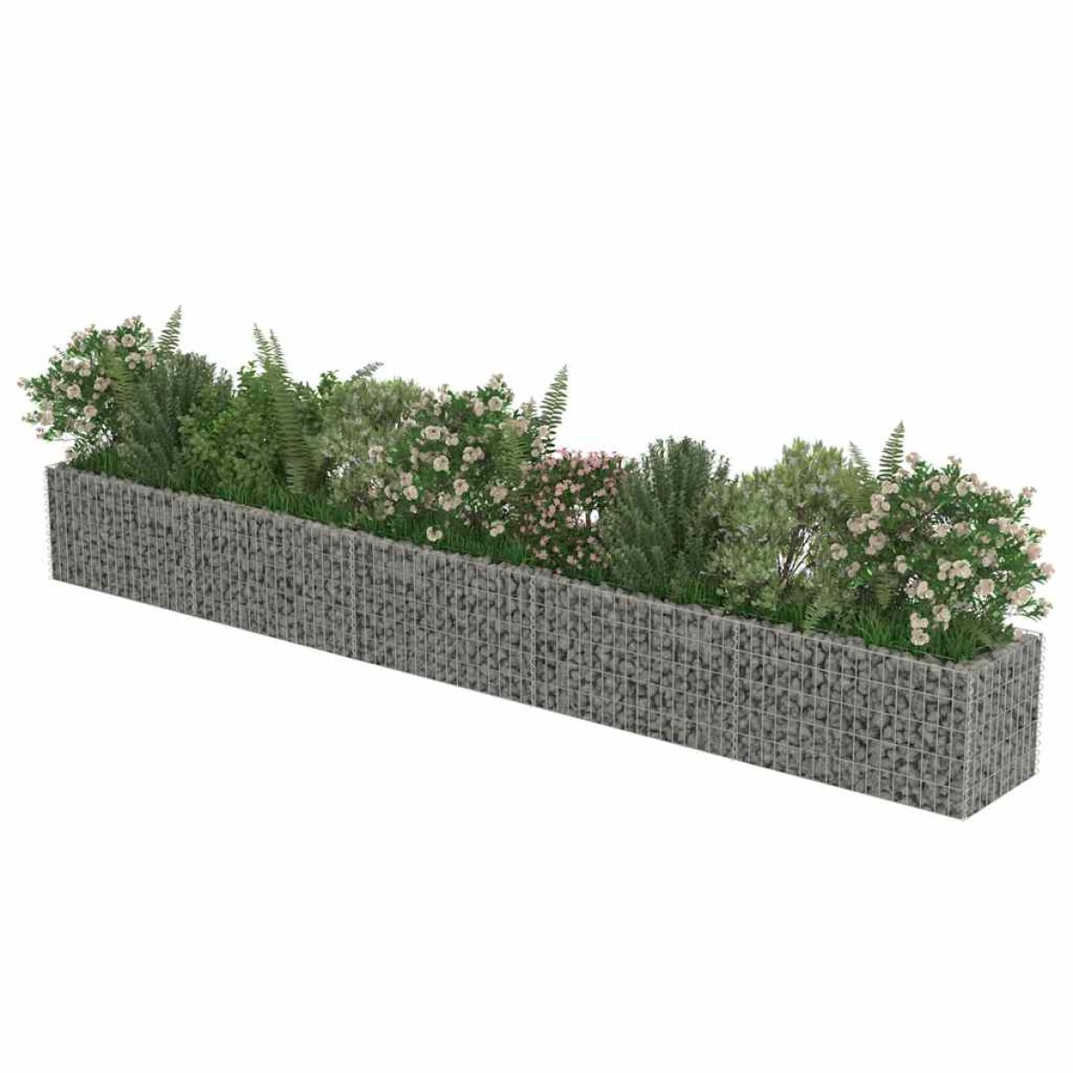 vidaXL Συρματοκιβώτιο-Γλάστρα Υπερυψωμένη 450x50x50 εκ. Γαλβ. Χάλυβας