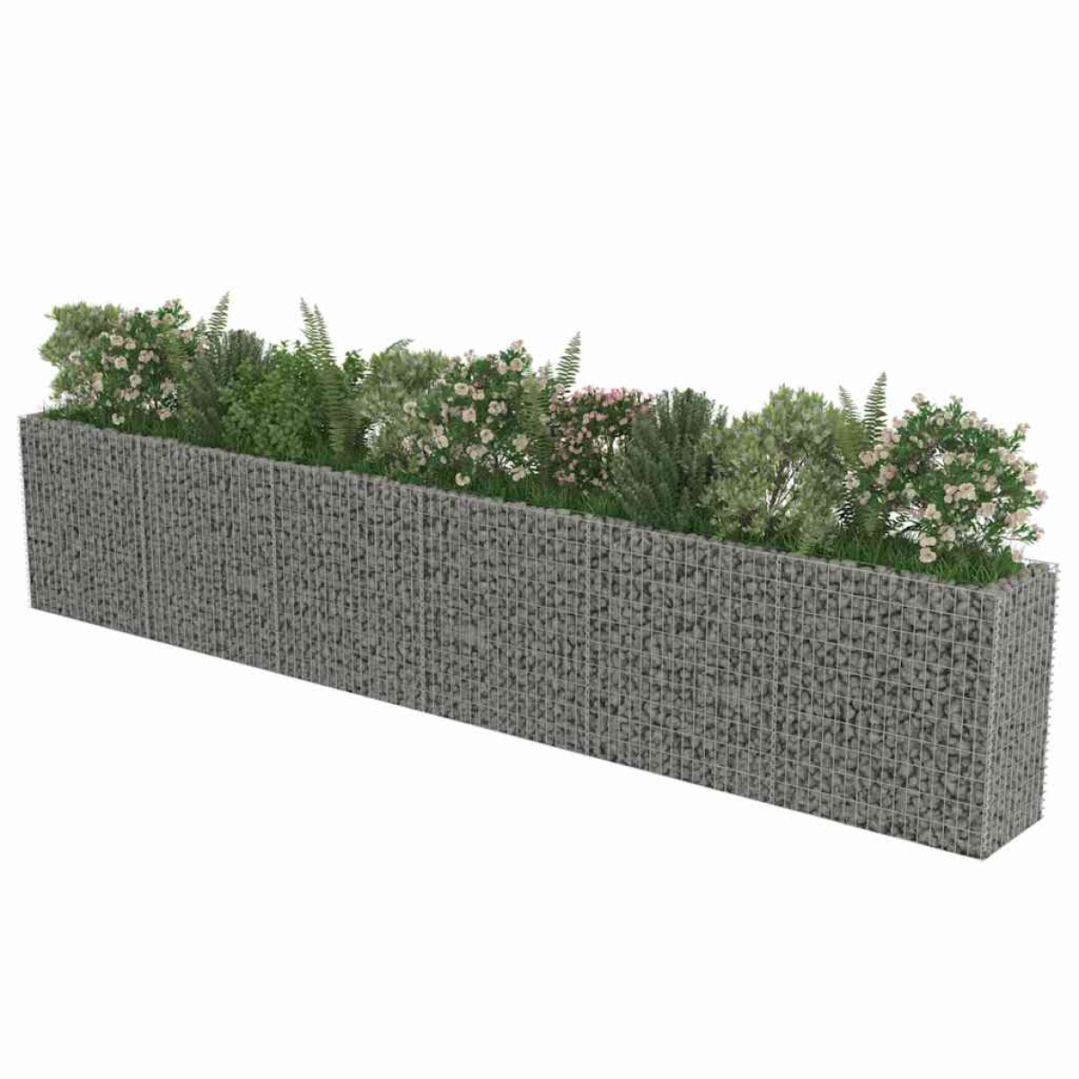 vidaXL Συρματοκιβώτιο-Γλάστρα Υπερυψωμένη 540x50x100 εκ. Γαλβ. Χάλυβας