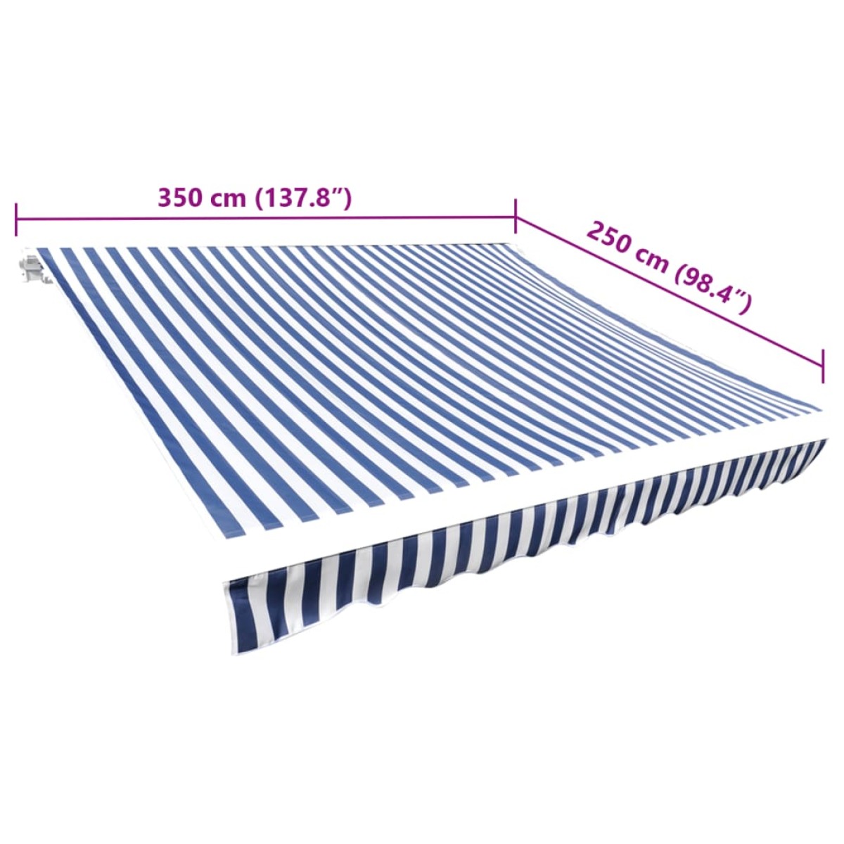 vidaXL Τεντόπανο Μπλε / Λευκό 350 x 250 εκ. από Καραβόπανο
