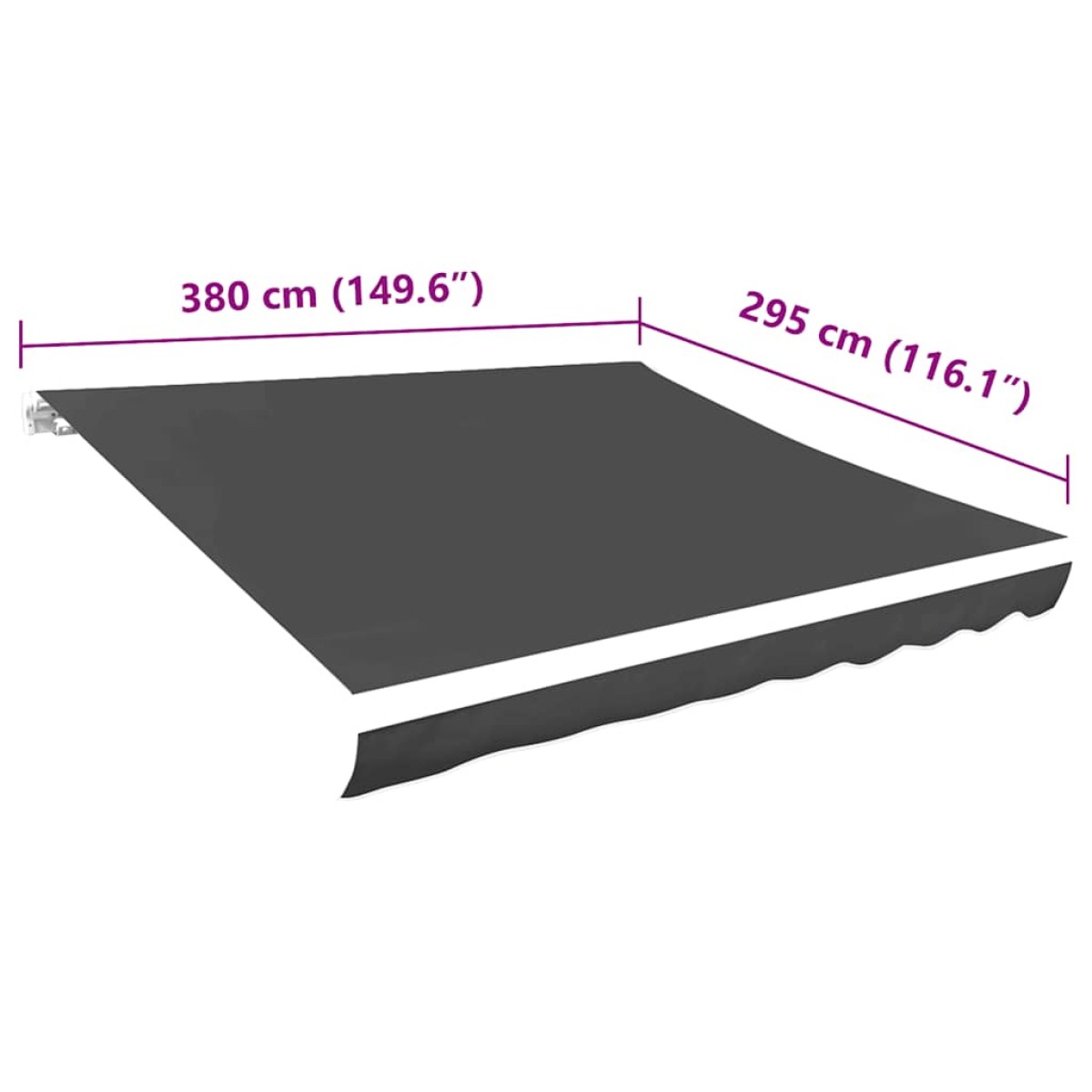 vidaXL Τεντόπανο Ανθρακί 400 x 300 εκ. από Καραβόπανο