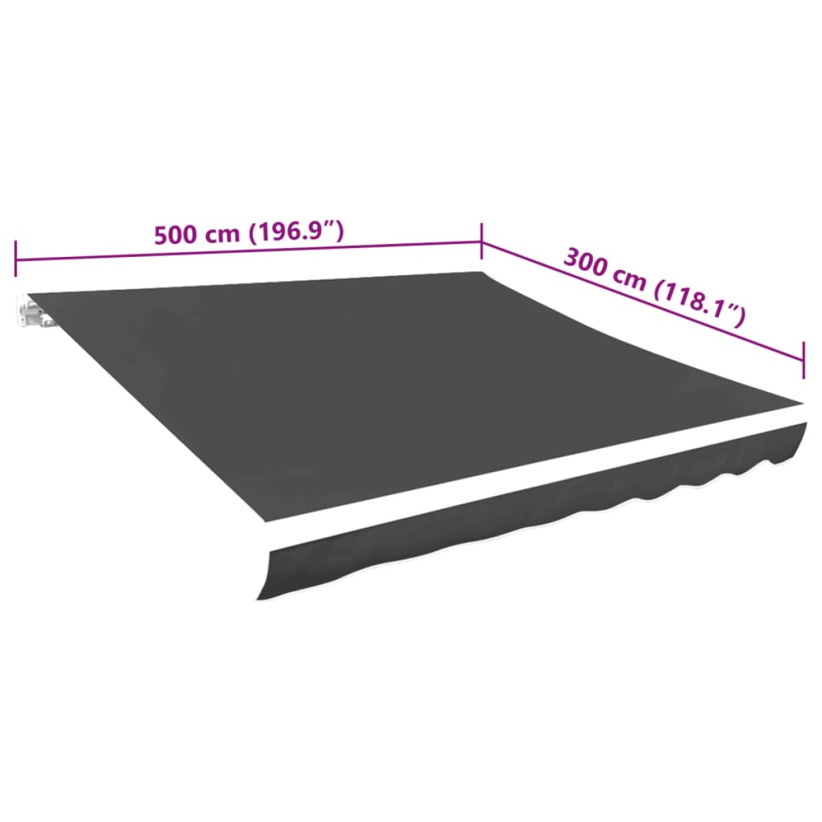 vidaXL Τεντόπανο Ανθρακί 500 x 300 εκ. από Καραβόπανο