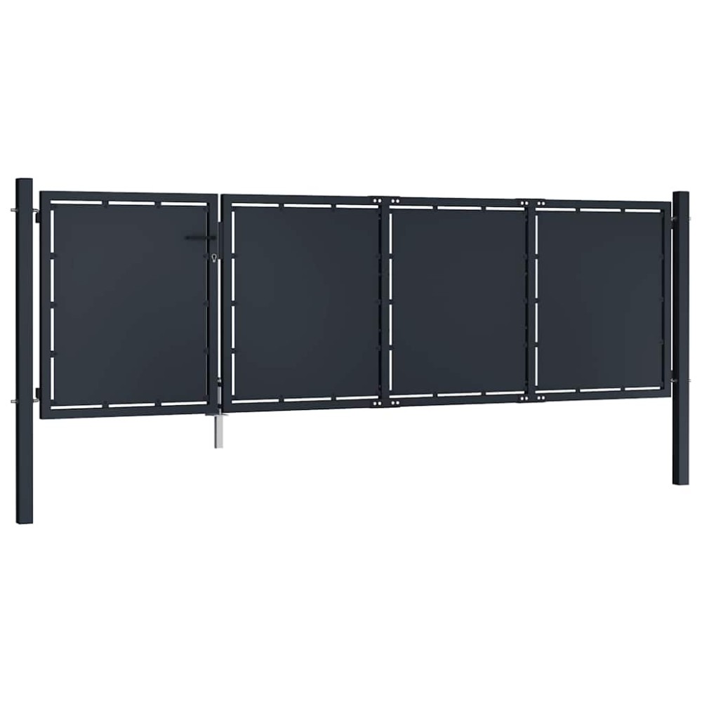 vidaXL Πόρτα Κήπου Ανθρακί Ατσάλινη 350x75 εκ.