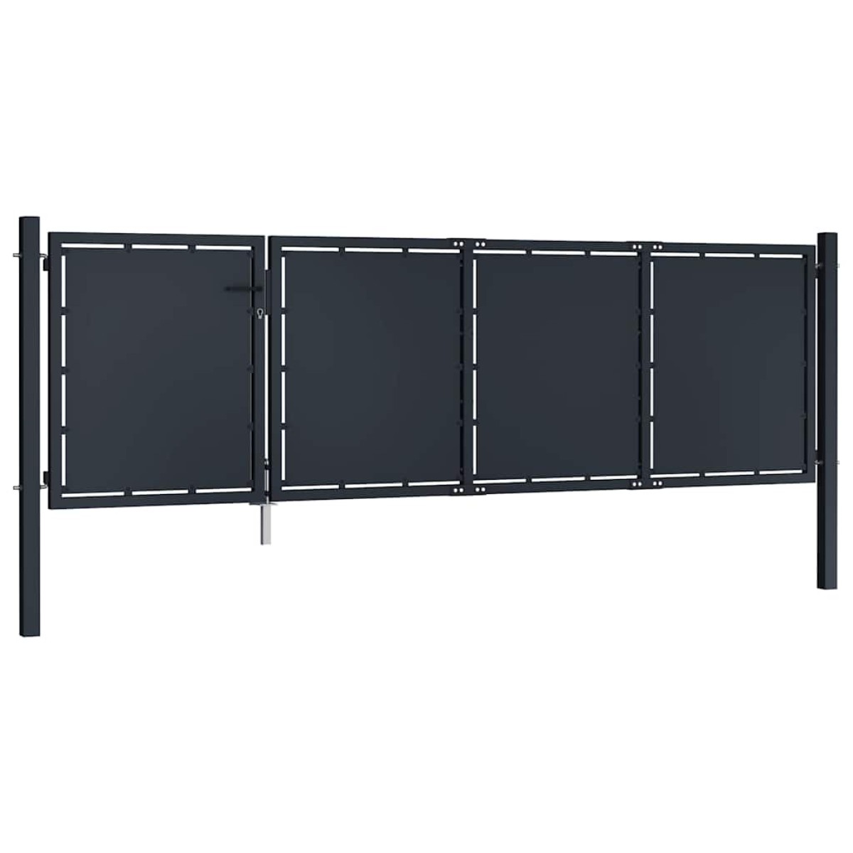 vidaXL Πόρτα Περίφραξης Κήπου Ανθρακί 350 x 75 εκ. Ατσάλινη