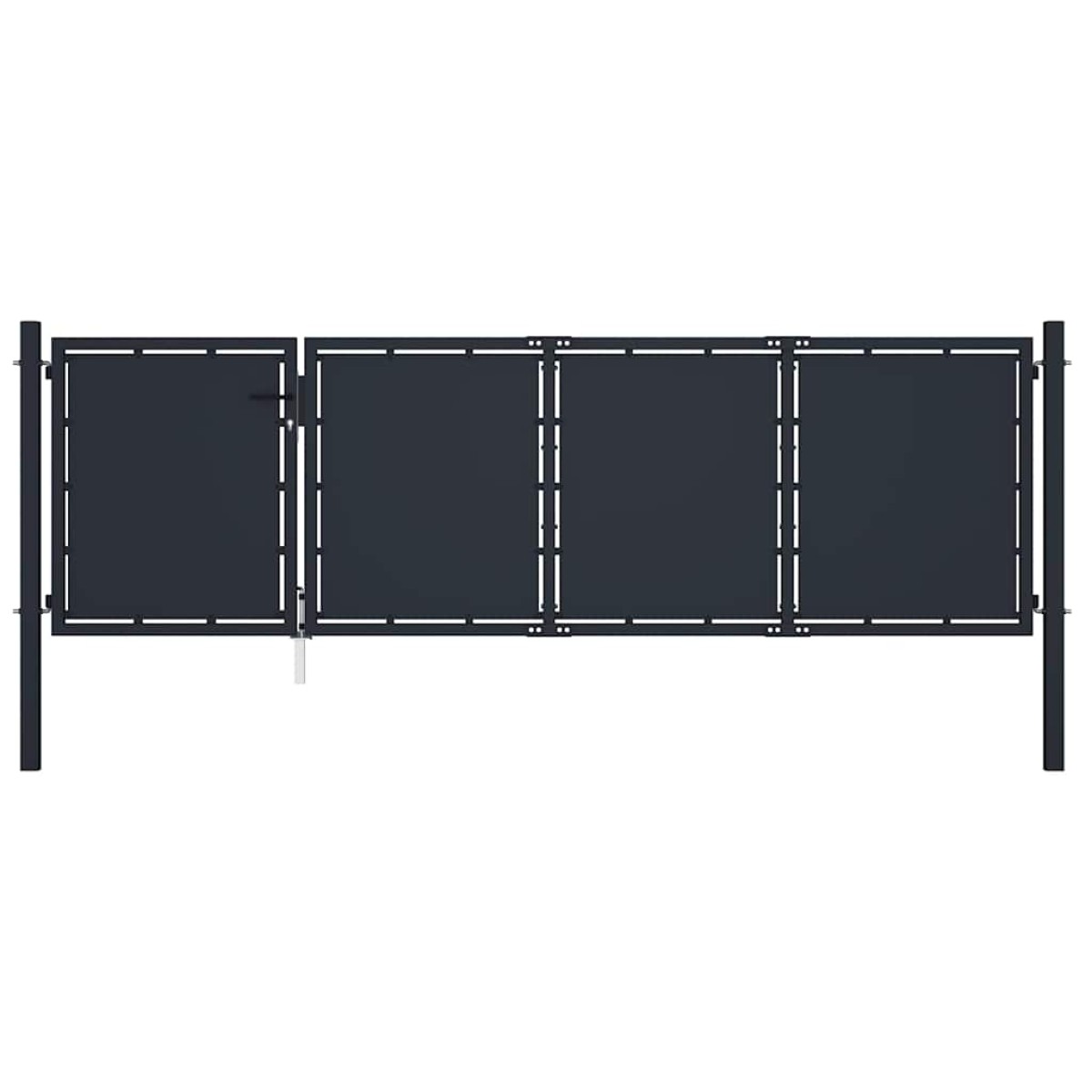 vidaXL Πόρτα Περίφραξης Κήπου Ανθρακί 350 x 75 εκ. Ατσάλινη