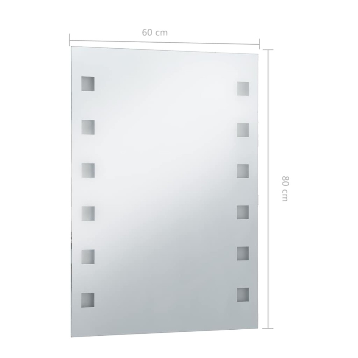 vidaXL Καθρέφτης Μπάνιου Τοίχου με LED 60 x 80 εκ.