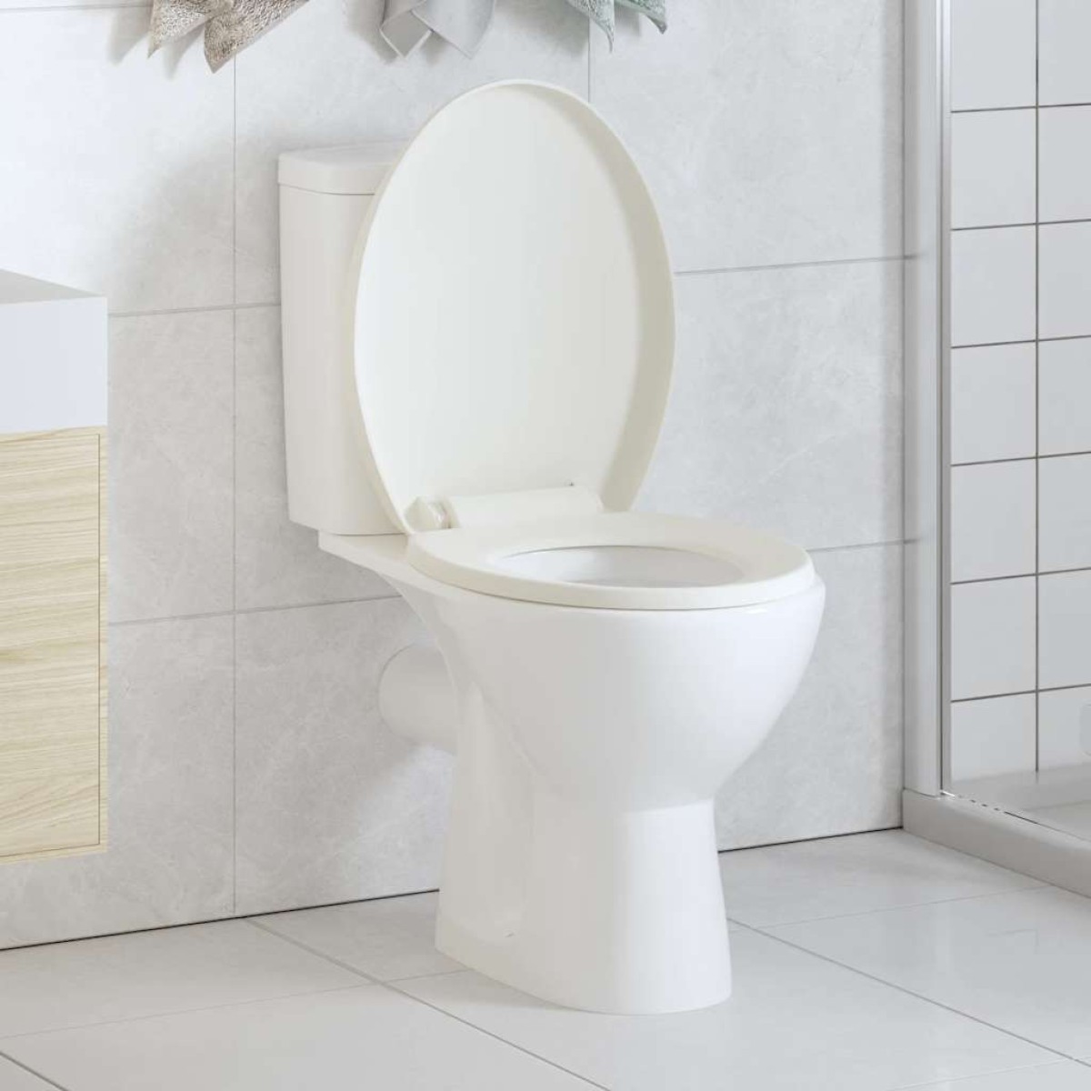 vidaXL Κάλυμμα Λεκάνης με Soft Close & Quick Release Λευκό