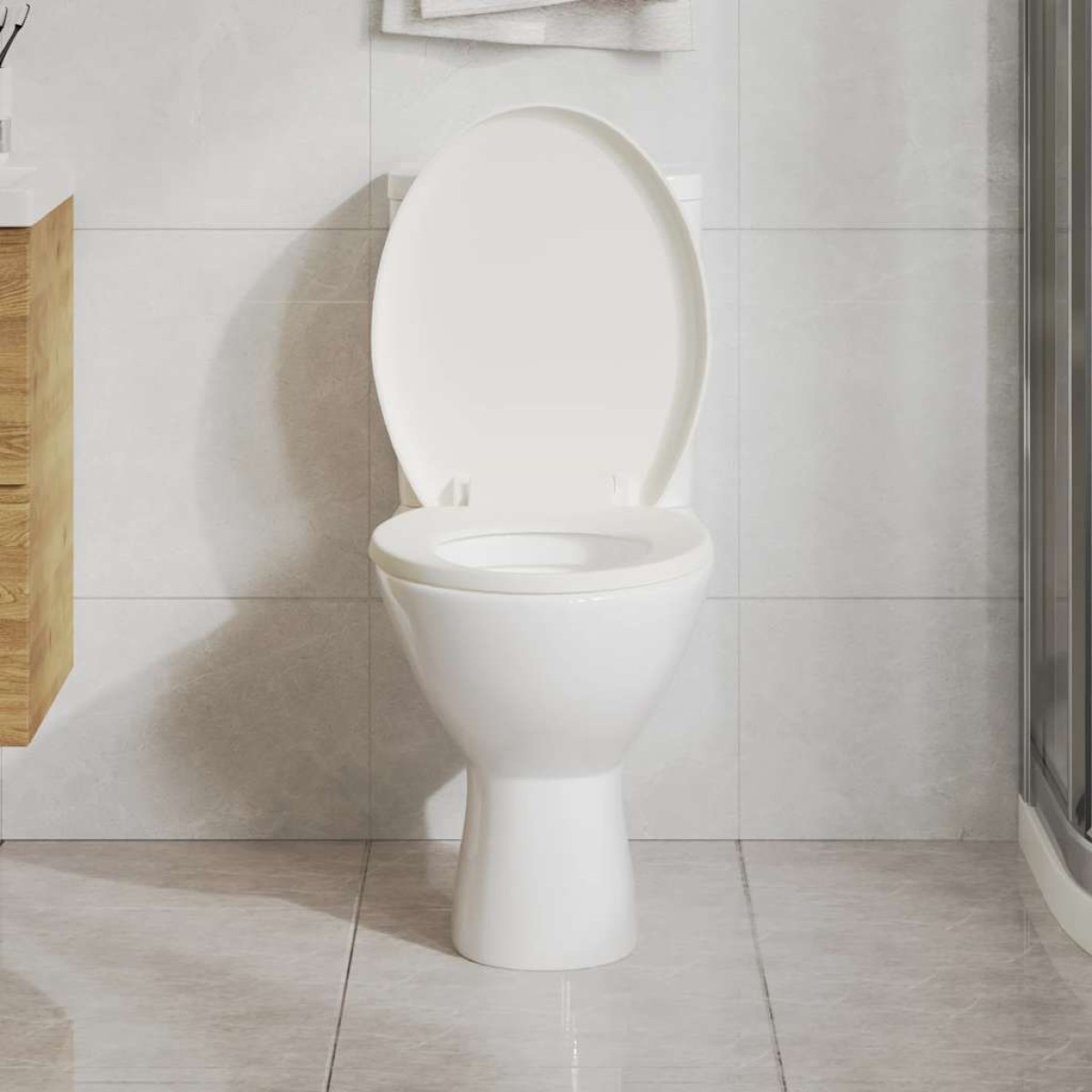 vidaXL Κάλυμμα Λεκάνης με Soft Close & Quick Release Λευκό