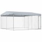 vidaXL Κλουβί Σκύλου Εξωτερικού Χώρου 382 x 382 x 225 εκ. με Στέγαστρο