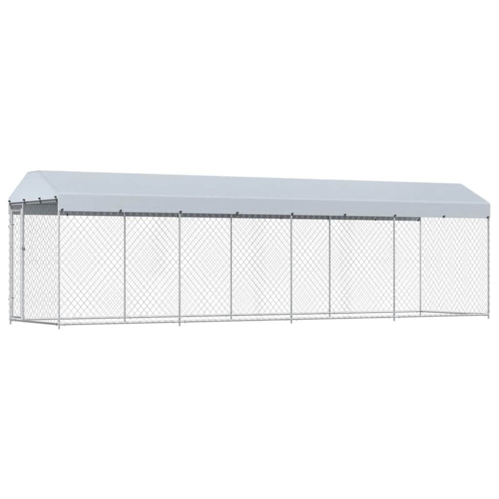 vidaXL Κλουβί Σκύλου Εξωτερικού Χώρου 760 x 190 x 225 εκ. με Στέγαστρο