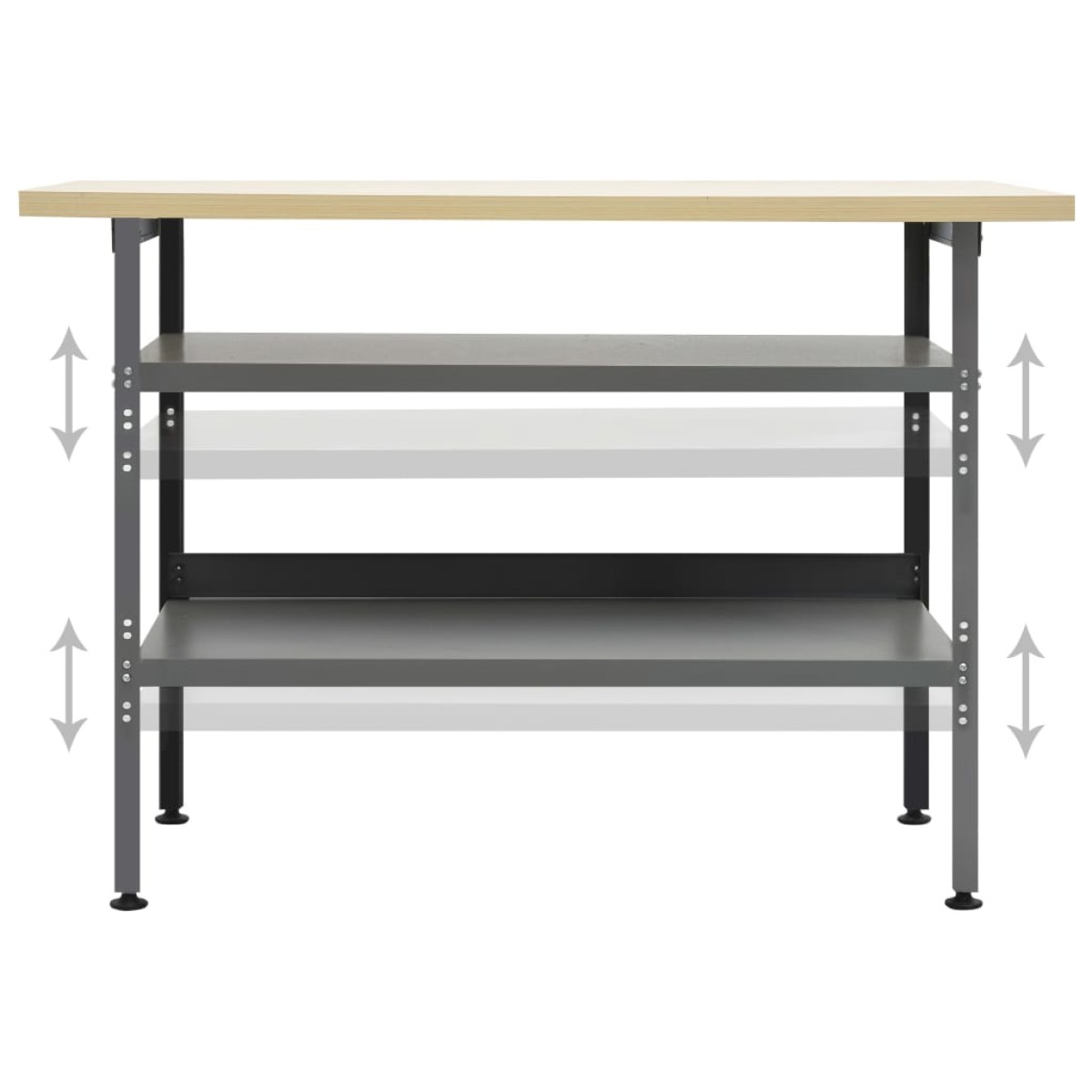 vidaXL Πάγκος Εργασίας Γκρι 120 x 60 x 85 εκ. Ατσάλινος