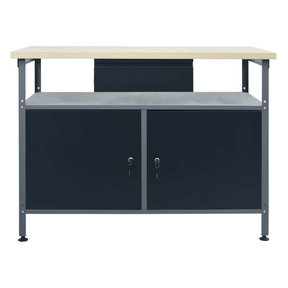 vidaXL Πάγκος Εργασίας Μαύρος 120 x 60 x 85 εκ. Ατσάλινος
