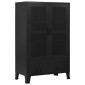 vidaXL Ντουλάπι Γραφείου Πόρτες με Πλέγμα Μαύρο 75x40x120 εκ. Ατσάλινο