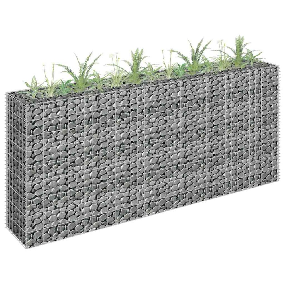 vidaXL Συρματοκιβώτιο-Γλάστρα Υπερυψωμένη 180x30x90 εκ. Γαλβ. Χάλυβας