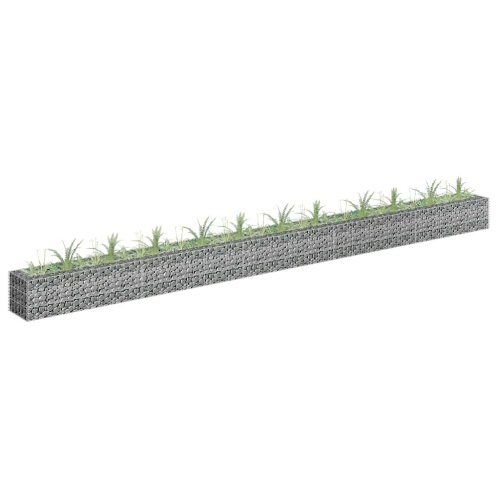 vidaXL Συρματοκιβώτιο-Γλάστρα Υπερυψωμένη 450x30x30 εκ. Γαλβ. Χάλυβας