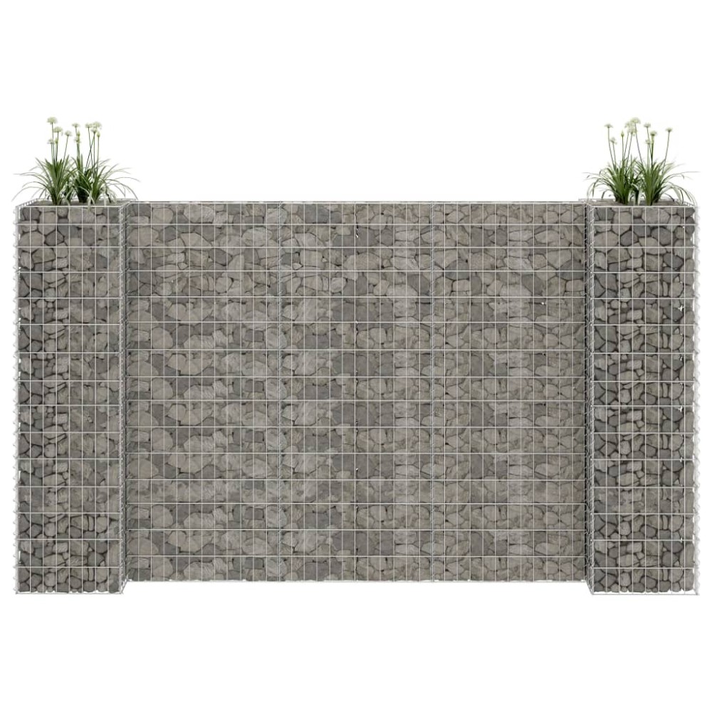 vidaXL Συρματοκιβώτιο Γλάστρα Σχήμα «Η» 260x40x150 εκ. Ατσάλινο Σύρμα