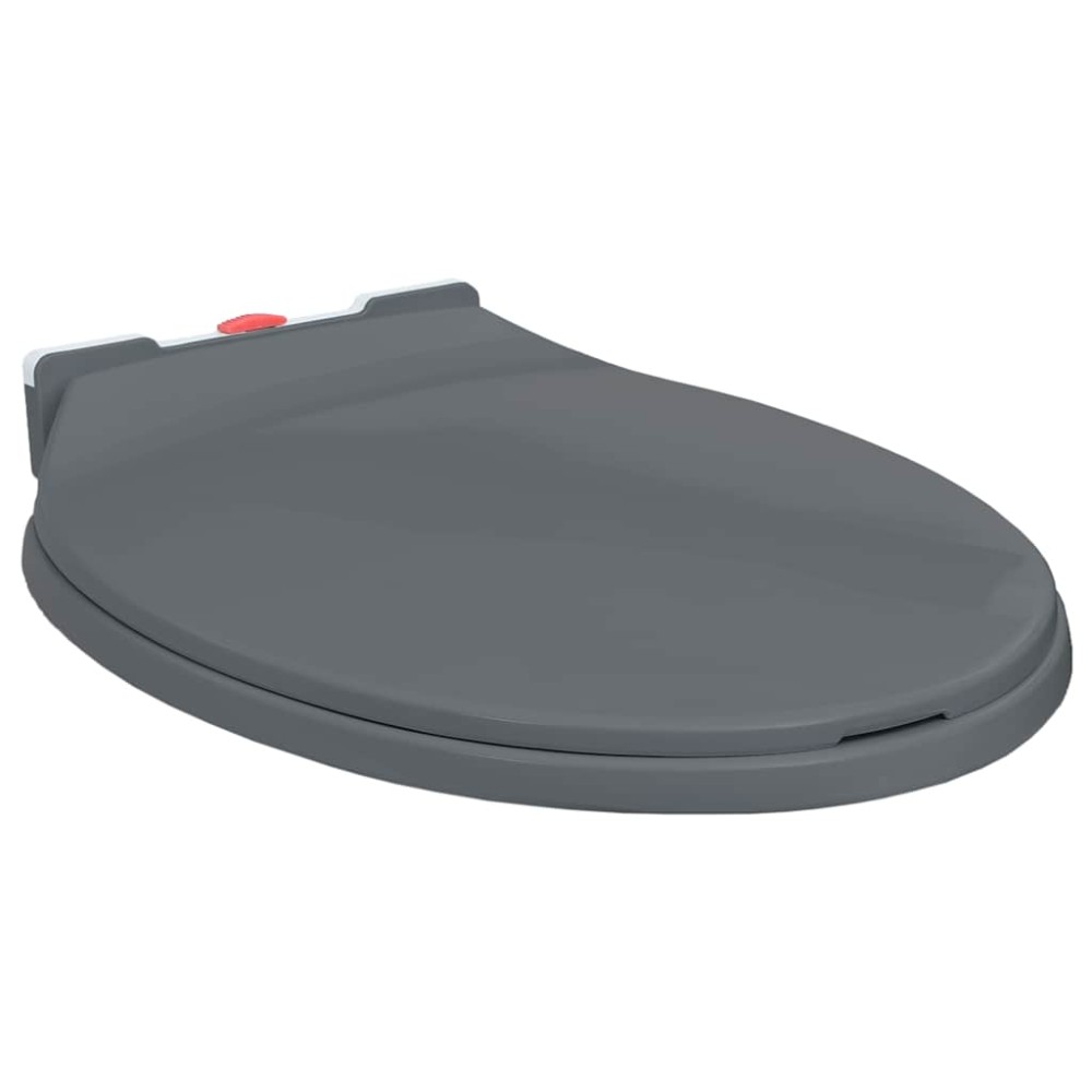 vidaXL Κάλυμμα Λεκάνης με Soft Close &amp; Quick Release Οβάλ Γκρι
